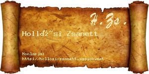 Hollósi Zsanett névjegykártya